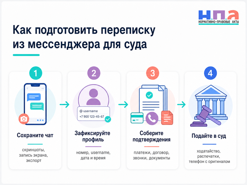 Переписка в WhatsApp, Telegram, MAX и других мессенджерах как доказательство в суде