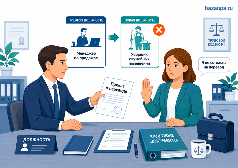Перевод на другую должность без согласия работника права и порядок обжалования