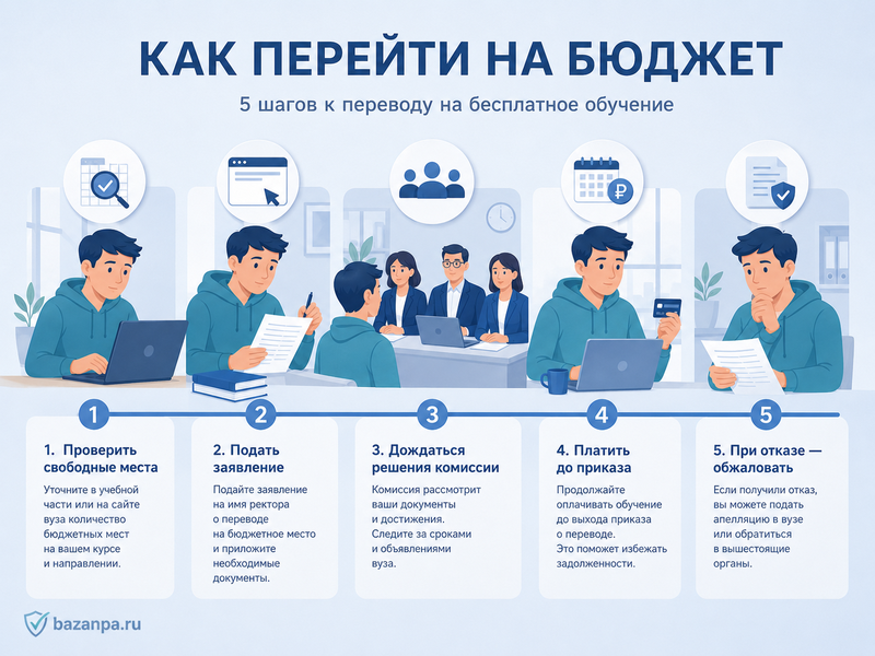 Перевод с платного обучения на бюджет в вузе или колледже