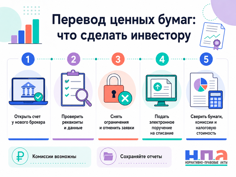 Перевод ценных бумаг между брокерами с 1 сентября 2026 года сроки, комиссии и действия инвестора