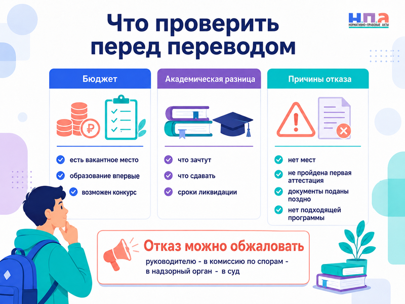 Перевод в другой вуз или колледж сроки, академическая разница, бюджетное место и причины отказа