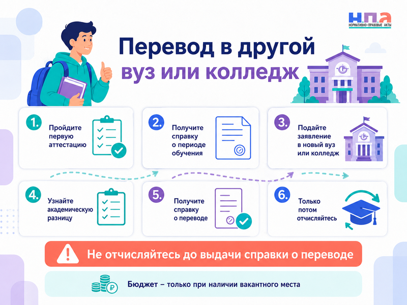 Перевод в другой вуз или колледж сроки, академическая разница, бюджетное место и причины отказа