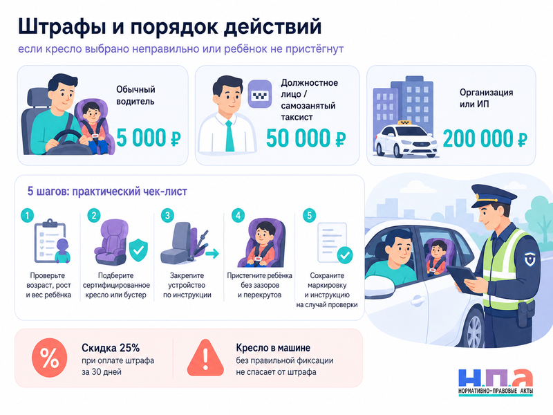 Перевозка детей в автомобиле в 2026 году автокресло, бустер и новые штрафы