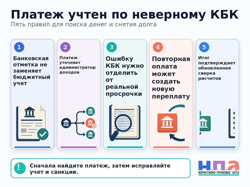 Платеж по госконтракту зачислен на неверный КБК, и поставщику продолжают начислять долг или неустойку