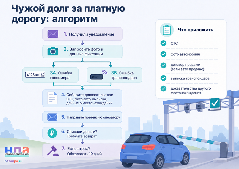 Платная дорога начислила чужую поездку или задолженность как оспорить