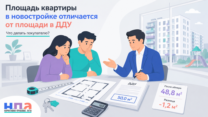 Площадь квартиры в новостройке отличается от договора доплата, возврат денег и изменение цены