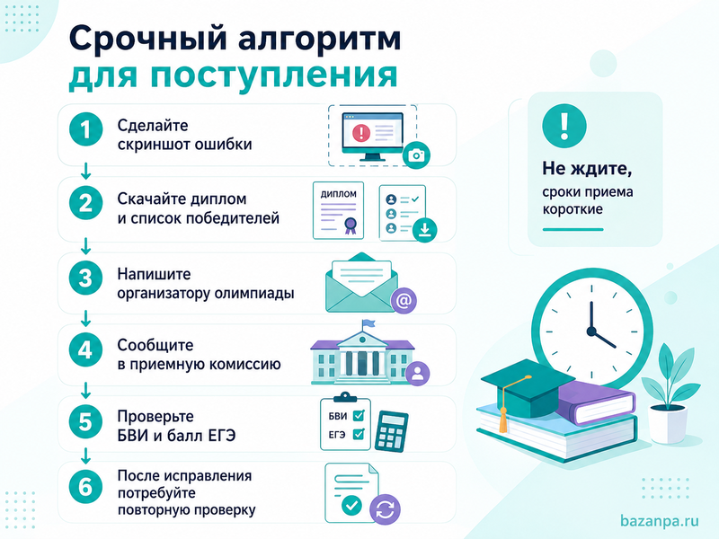 Победитель или призёр олимпиады отсутствует в реестре как срочно исправить сведения для поступления