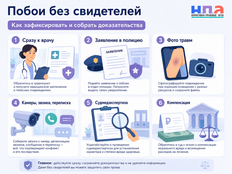 Побои без свидетелей как зафиксировать травмы, подать заявление и взыскать компенсацию