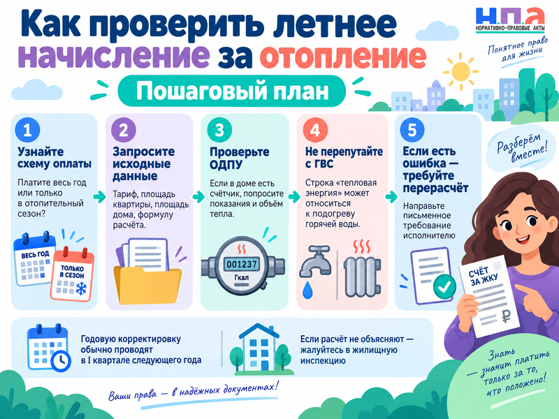 Почему за отопление начисляют летом
