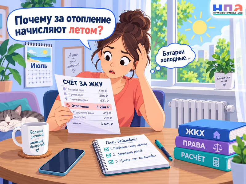 Почему за отопление начисляют летом