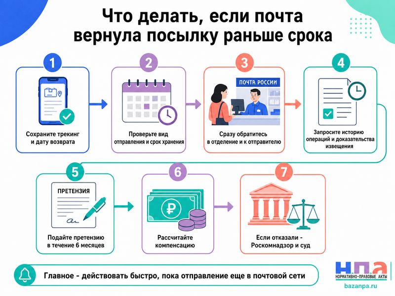 Почта преждевременно вернула или уничтожила письмо либо посылку как получить отправление и компенсацию