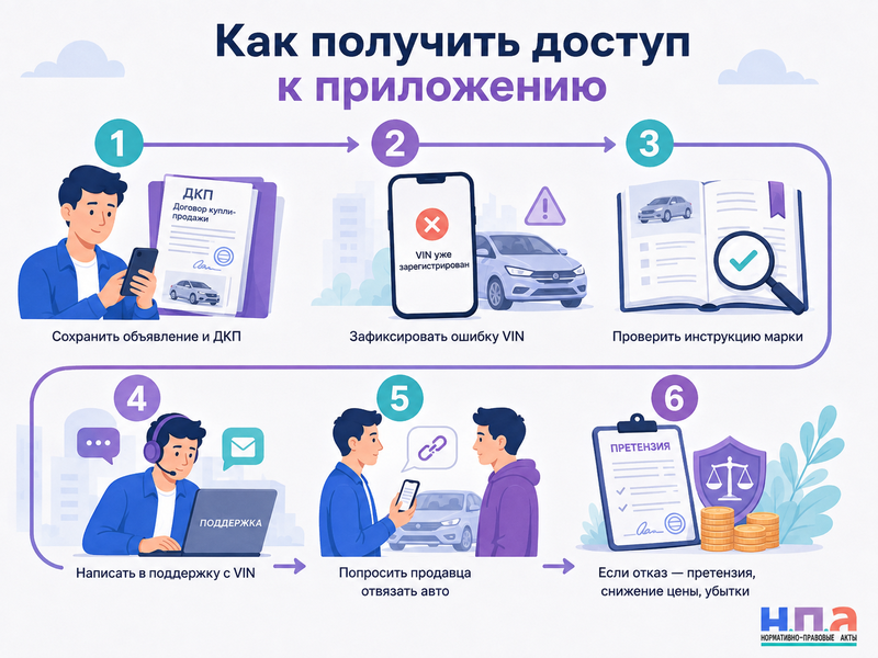 Подержанный автомобиль остался привязан к аккаунту прежнего владельца как получить доступ к приложению