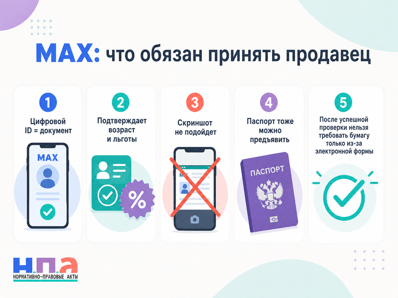 Подтверждение возраста и права на льготы через MAX с 1 сентября 2026 года что обязан принять продавец