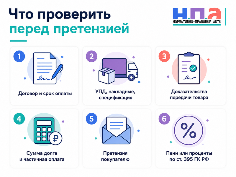 Покупатель не оплатил товар по договору поставки претензия, проценты и взыскание долга