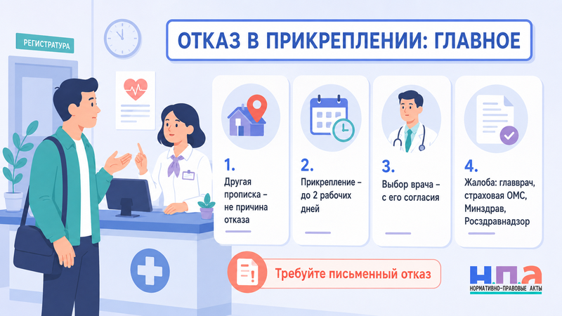 Поликлиника отказала в прикреплении или выборе врача законные причины и порядок жалобы