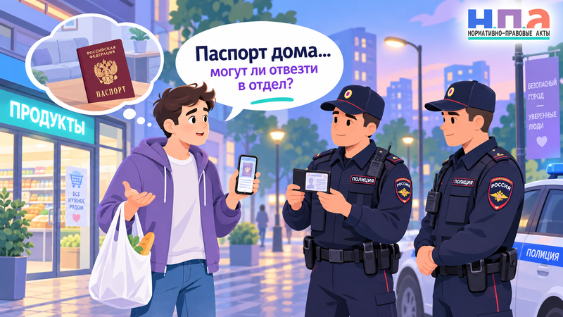 Полиция остановила на улице, а паспорт остался дома - могут ли доставить в отдел