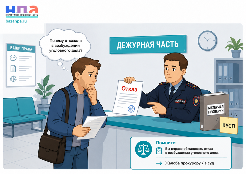 Полиция отказала в возбуждении уголовного дела как получить постановление и добиться повторной проверки