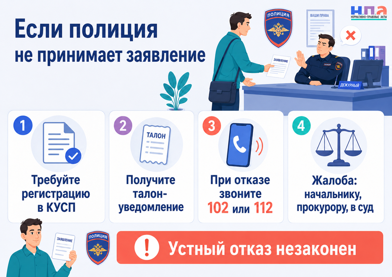 Полиция отказывается принимать заявление о преступлении: как зарегистрировать сообщение и куда жаловаться