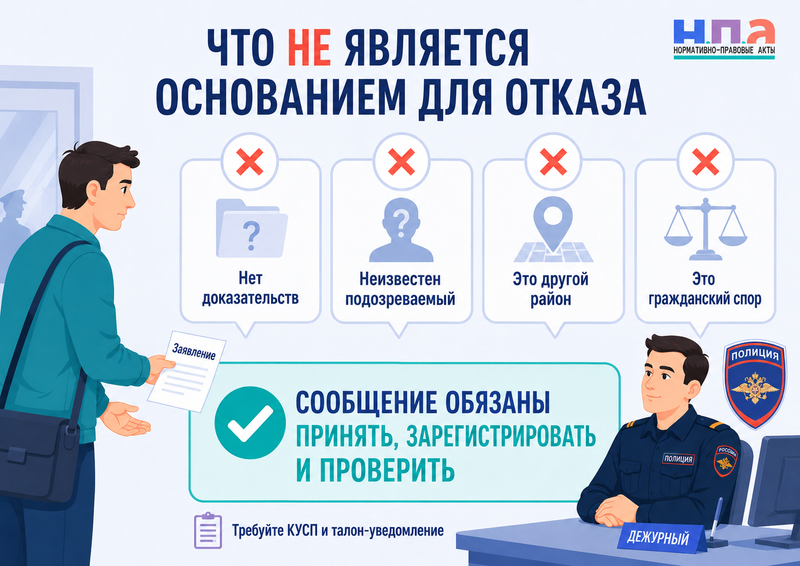 Полиция отказывается принимать заявление о преступлении: как зарегистрировать сообщение и куда жаловаться