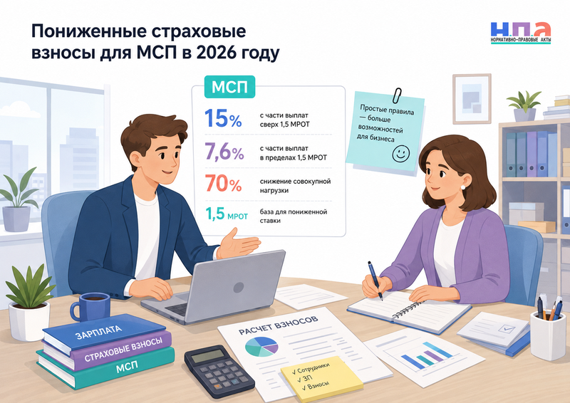 Пониженные страховые взносы для МСП в 2026 году