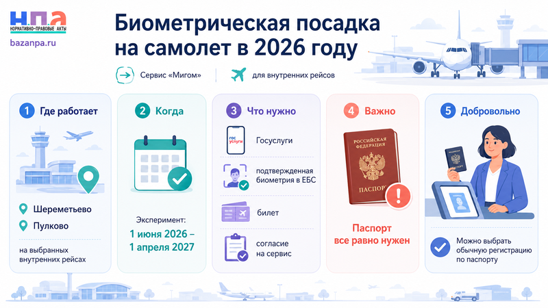 Посадка на самолет по биометрии в 2026 году
