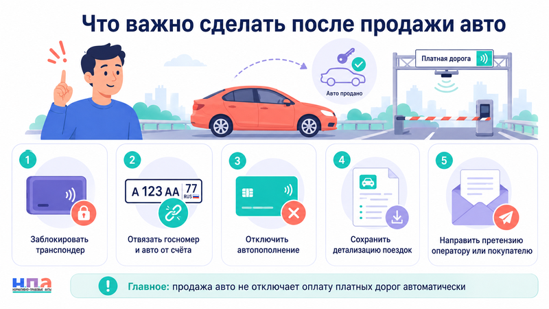 После продажи автомобиля продолжают списывать деньги за поездки нового владельца по платным дорогам