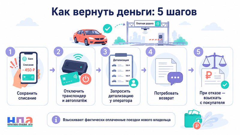 После продажи автомобиля продолжают списывать деньги за поездки нового владельца по платным дорогам