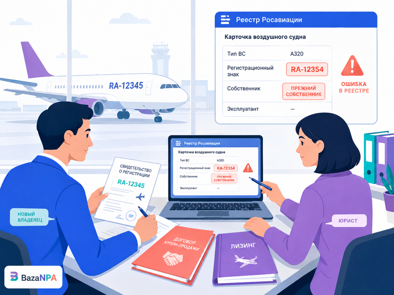 После продажи или передачи самолёта в лизинг в реестре Росавиации остались неправильные сведения - как исправить запись и продолжить эксплуатацию
