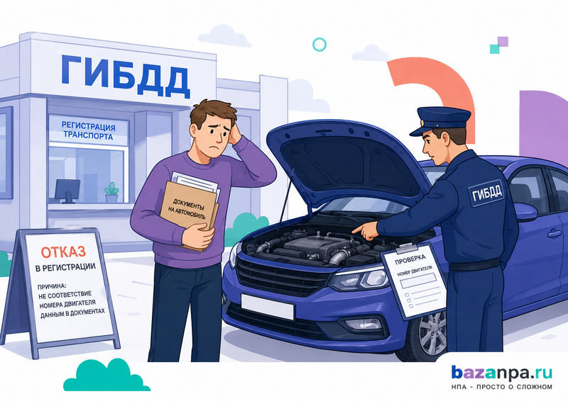 После замены двигателя ГИБДД отказала в регистрации автомобиля что представить