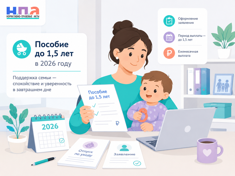 Пособие по уходу за ребенком до 1,5 лет в 2026 году размер и сохранение после выхода на работу