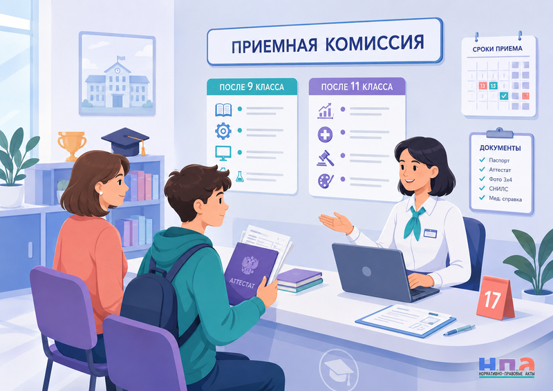 Поступление в колледж после 9 или 11 класса в 2026 году документы, конкурс аттестатов и зачисление