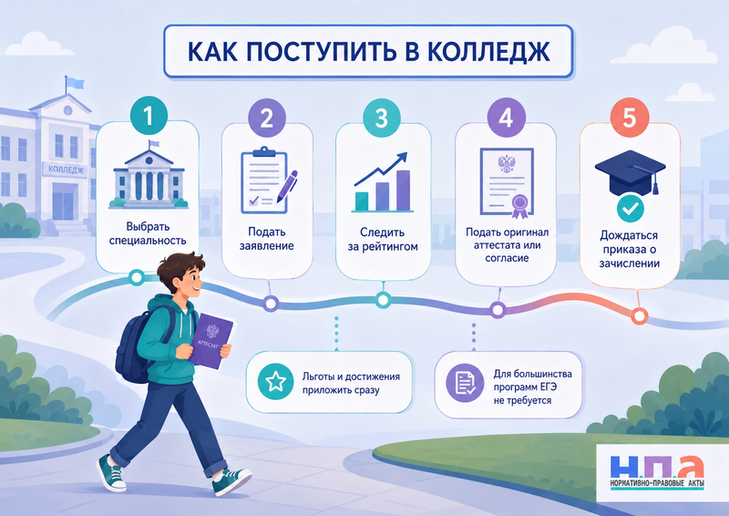 Поступление в колледж после 9 или 11 класса в 2026 году документы, конкурс аттестатов и зачисление