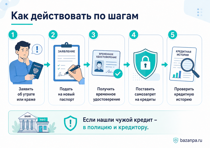Потерял паспорт штраф, восстановление документа и защита от кредитов мошенников