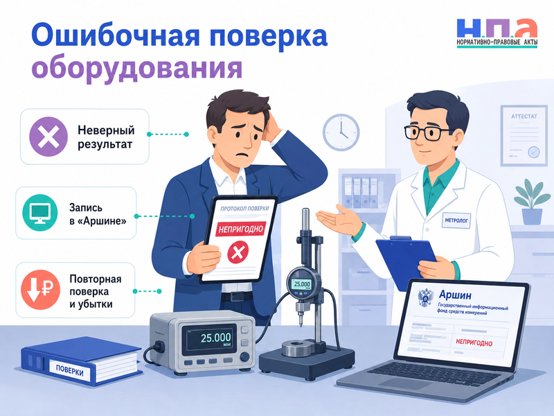 Поверочная организация ошибочно признала оборудование непригодным кто оплачивает повторную поверку и убытки