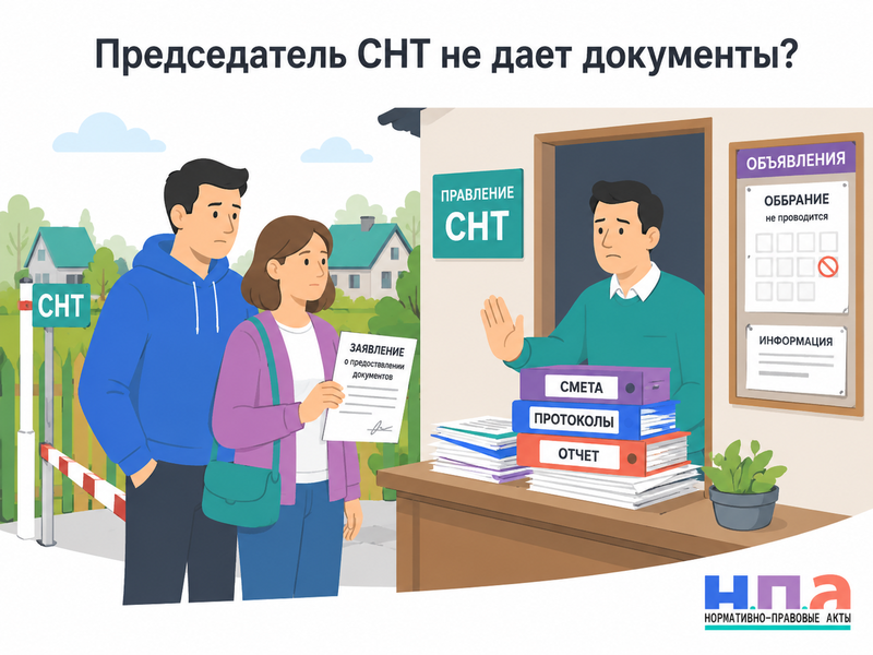 Председатель СНТ не дает документы или не проводит собрание права садоводов и жалоба