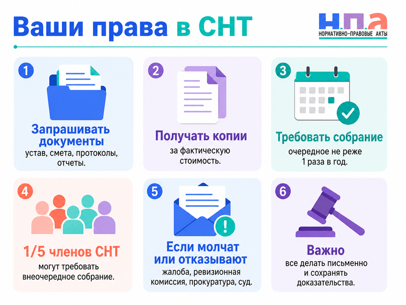 Председатель СНТ не дает документы или не проводит собрание права садоводов и жалоба
