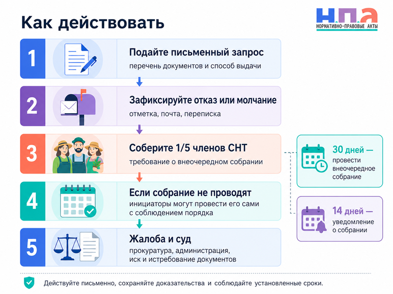 Председатель СНТ не дает документы или не проводит собрание права садоводов и жалоба