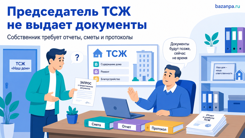 Председатель ТСЖ или ТСН не выдает документы и отчеты требование собственника, жилинспекция и суд