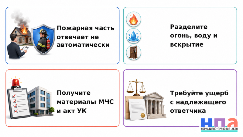 При тушении пожара залили или повредили квартиру кто возместит ущерб