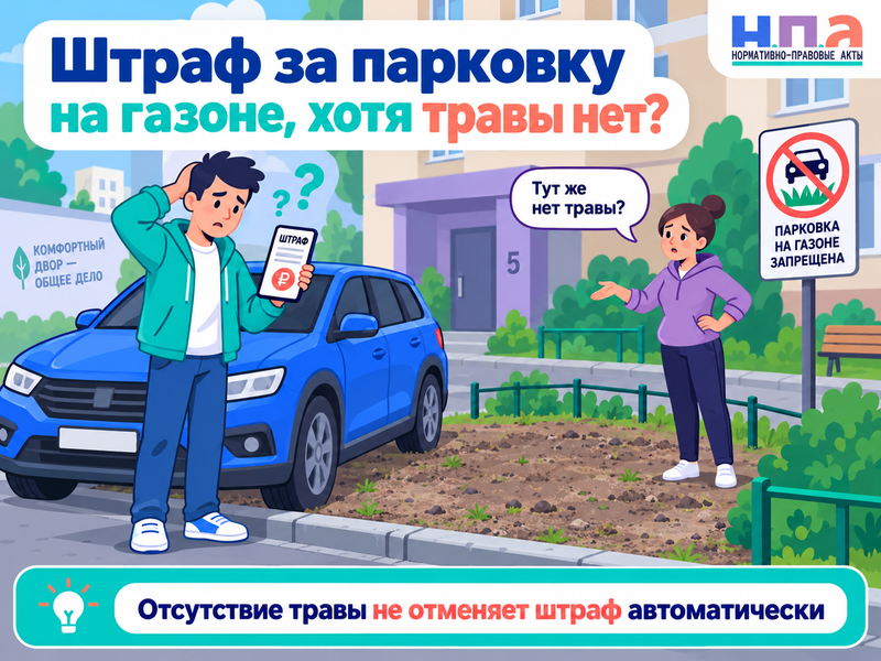Пришёл штраф за парковку на газоне, хотя травы нет - что проверить