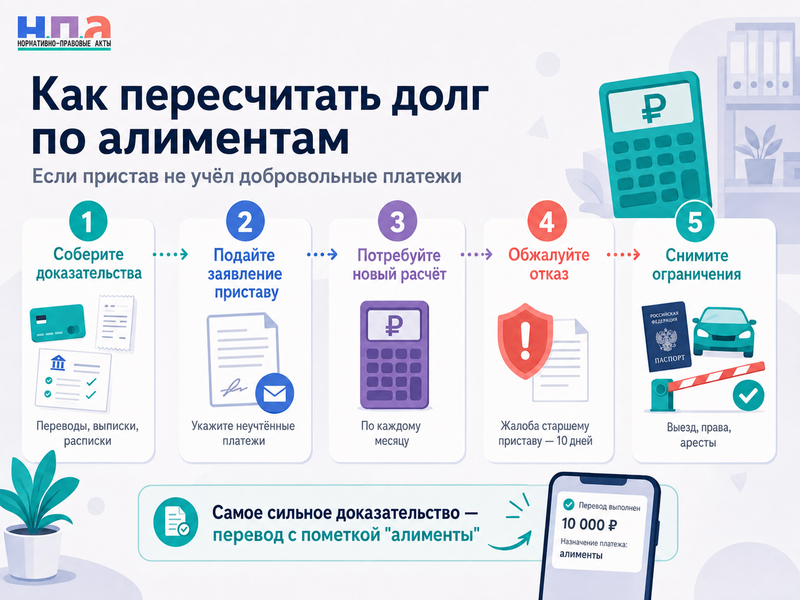 Пристав не учёл добровольно уплаченные алименты как доказать платежи и пересчитать долг