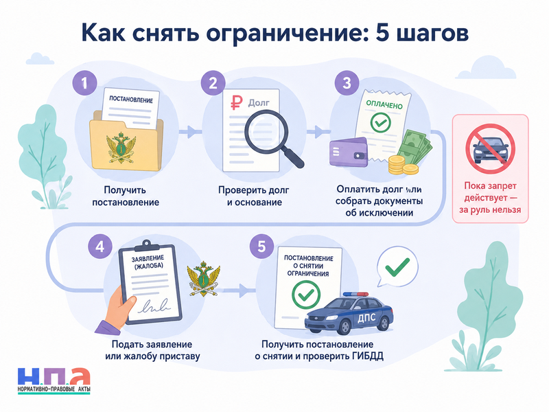 Пристав ограничил водительские права из-за долгов когда действует запрет и как его снять