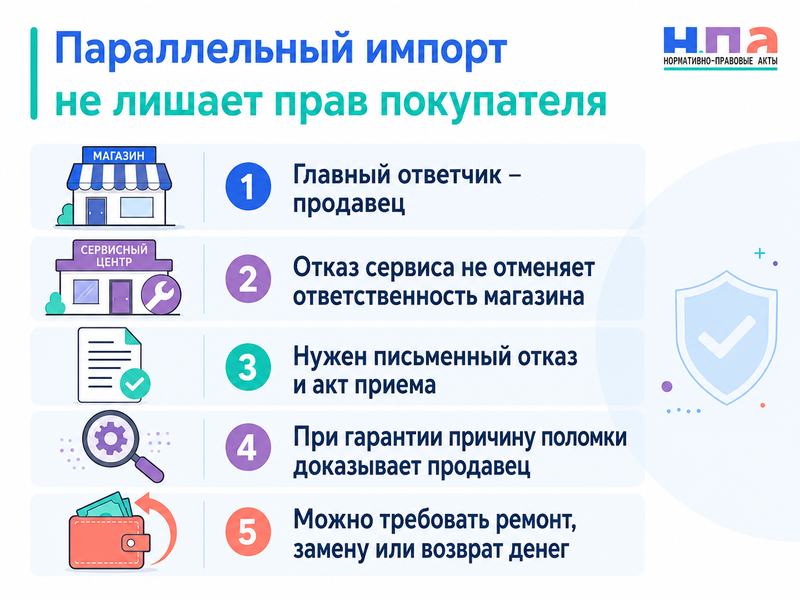 Продавец или сервисный центр отказал в гарантии из-за параллельного импорта кто отвечает за недостаток