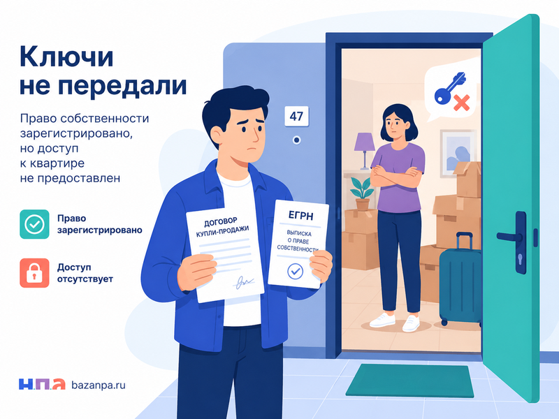 Продавец квартиры не освобождает жилье и не передает ключи после регистрации сделки что делать покупателю