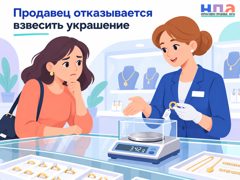 Продавец отказывается взвесить золотое украшение - что делать