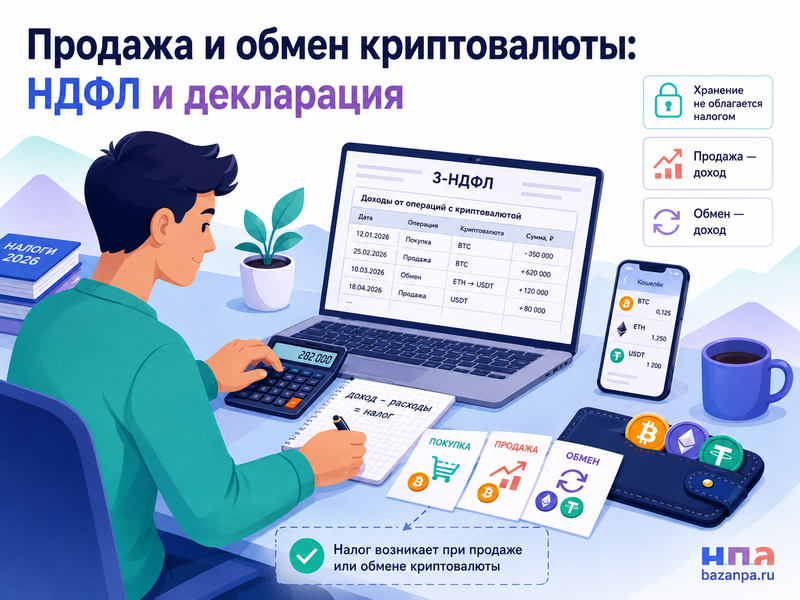 Продажа и обмен криптовалюты в 2026 году расчет НДФЛ, подтверждение расходов и декларация