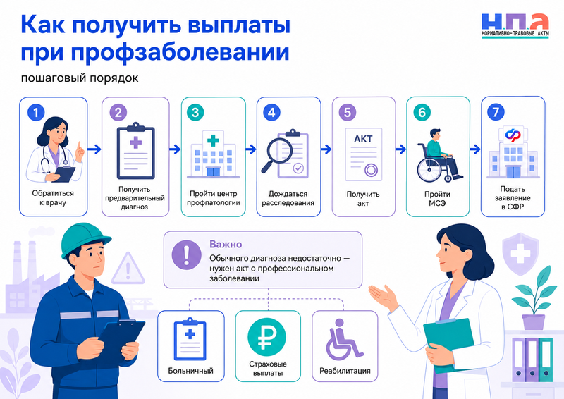 Профессиональное заболевание работника как подтвердить диагноз, провести расследование и получить выплаты