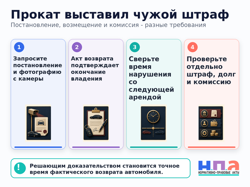 Прокат автомобиля выставил штраф ГИБДД после окончания аренды или за другого водителя