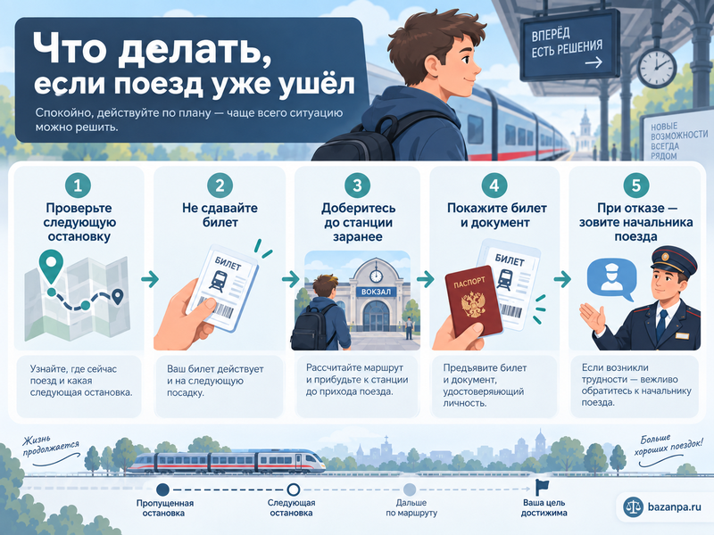 Пропустил станцию отправления: можно ли сесть на поезд позже