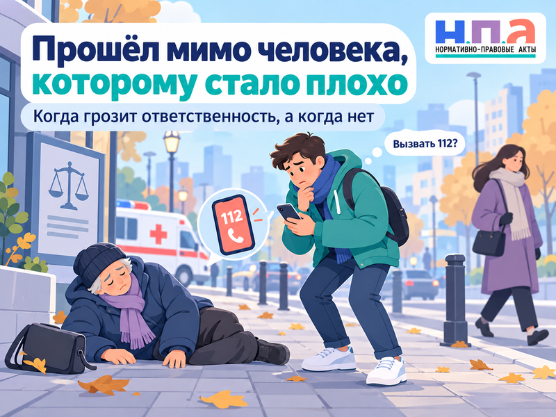 Прошёл мимо человека, которому стало плохо - можно ли за это наказать